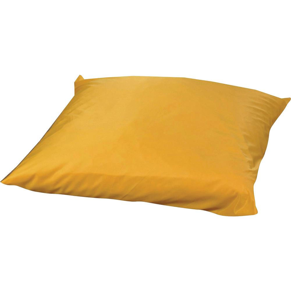 Children's Factory Foam-filled Square Floor Pillow - 27" x 27" - Foam Filling - Polyester - Square - Water Resistant, Machine Washable - Yellow - 1Each. Picture 1