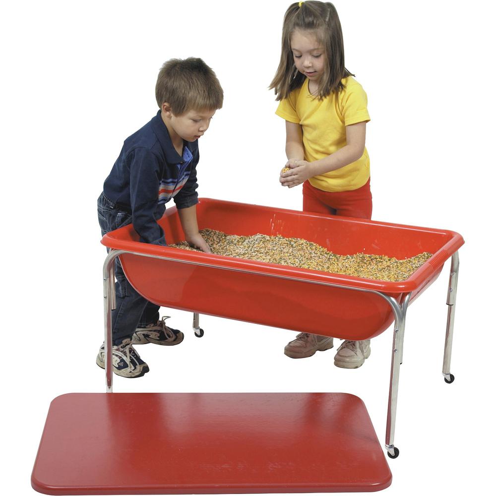 Children's Factory 24" Large Sensory Table and Lid Set - Rectangle Top - Four Leg Base - 4 Legs - 36" Table Top Length x 24" Table Top Width - 24" Height - Red - Plastic. Picture 1