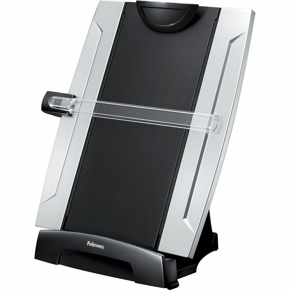 Office Suites&trade; Desktop Copyholder with Memo Board - 15" Height x 10.3" Width x 6" Depth - Black, Silver. The main picture.