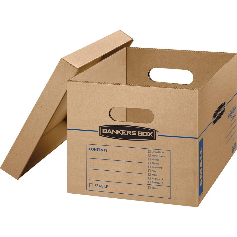 SmoothMove&trade; Classic Moving Boxes, Small - External Dimensions: 12.5" Width x 16.3" Depth x 10.5"Height - Media Size Supported: Letter, Legal - Lift-off Closure - Corrugated - Kraft - For File -. Picture 1