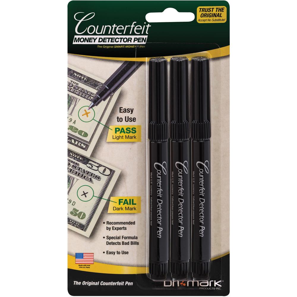 Dri Mark Counterfeit Detector Pens - Chemical - Black - 3 / Pack. Picture 1