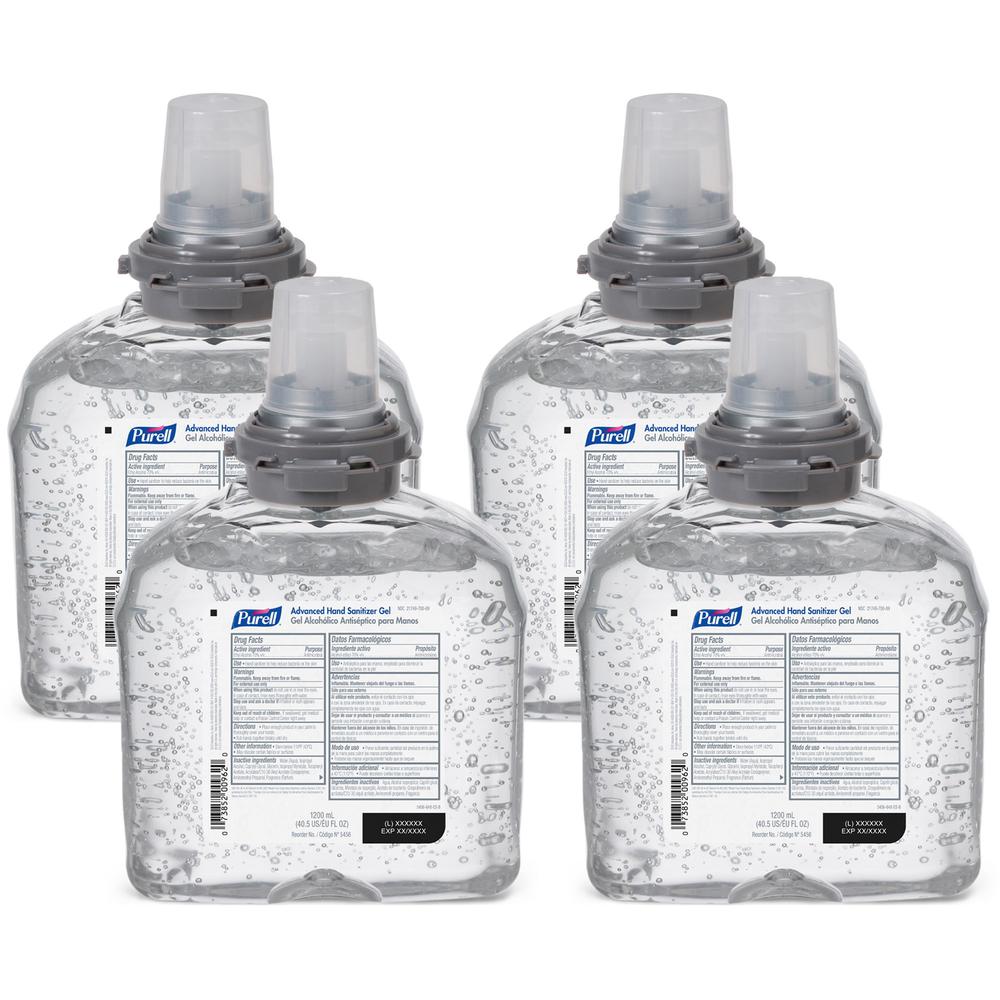 PURELL&reg; Hand Sanitizer Gel Refill - 40.6 fl oz (1200 mL) - Kill Germs - Hand, Skin - Moisturizing - Clear - 4 / Carton. Picture 1