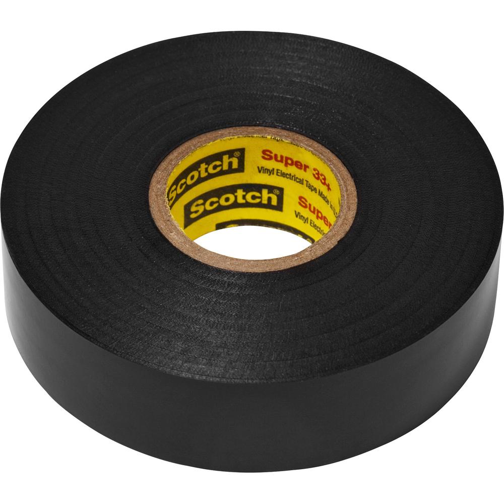 Scotch Super 33 Plus Vinyl Electrical Tape - 22 yd Length x 0.75" Width - Rubber - Vinyl Backing - 10 / Carton - Black. Picture 1