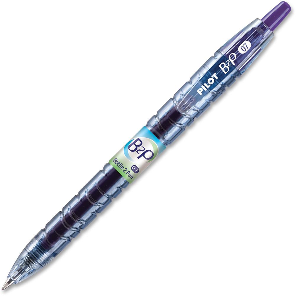 Pilot Bottle to Pen (B2P) B2P BeGreen Fine Point Gel Pens - Fine Pen Point - Refillable - Retractable - Purple Gel-based Ink - 1 Dozen. Picture 1