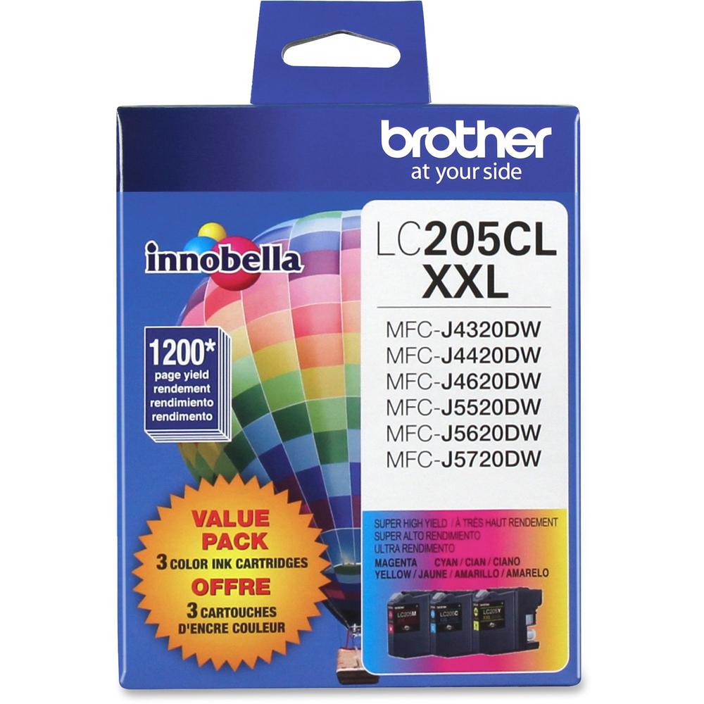 Brother Genuine Innobella LC2053PKS Super High Yield Ink Cartridges - Inkjet - Super High Yield - 1200 Pages Cyan, 1200 Pages Magenta, 1200 Pages Yellow - Cyan, Magenta, Yellow - 3 / Pack. The main picture.