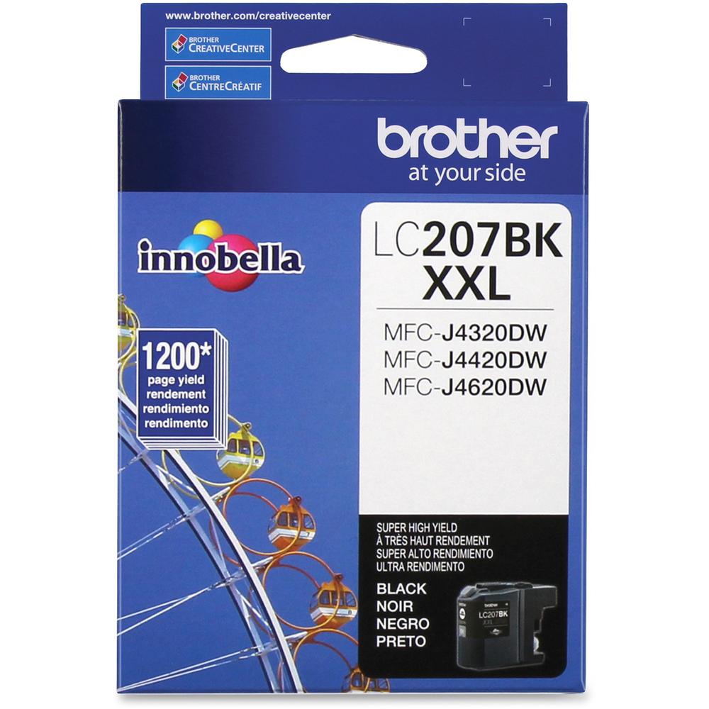 Brother Genuine LC207BK Super High Yield Black Ink Cartridge - Inkjet - Super High Yield - 1200 Pages - Black - 1 Each. Picture 1