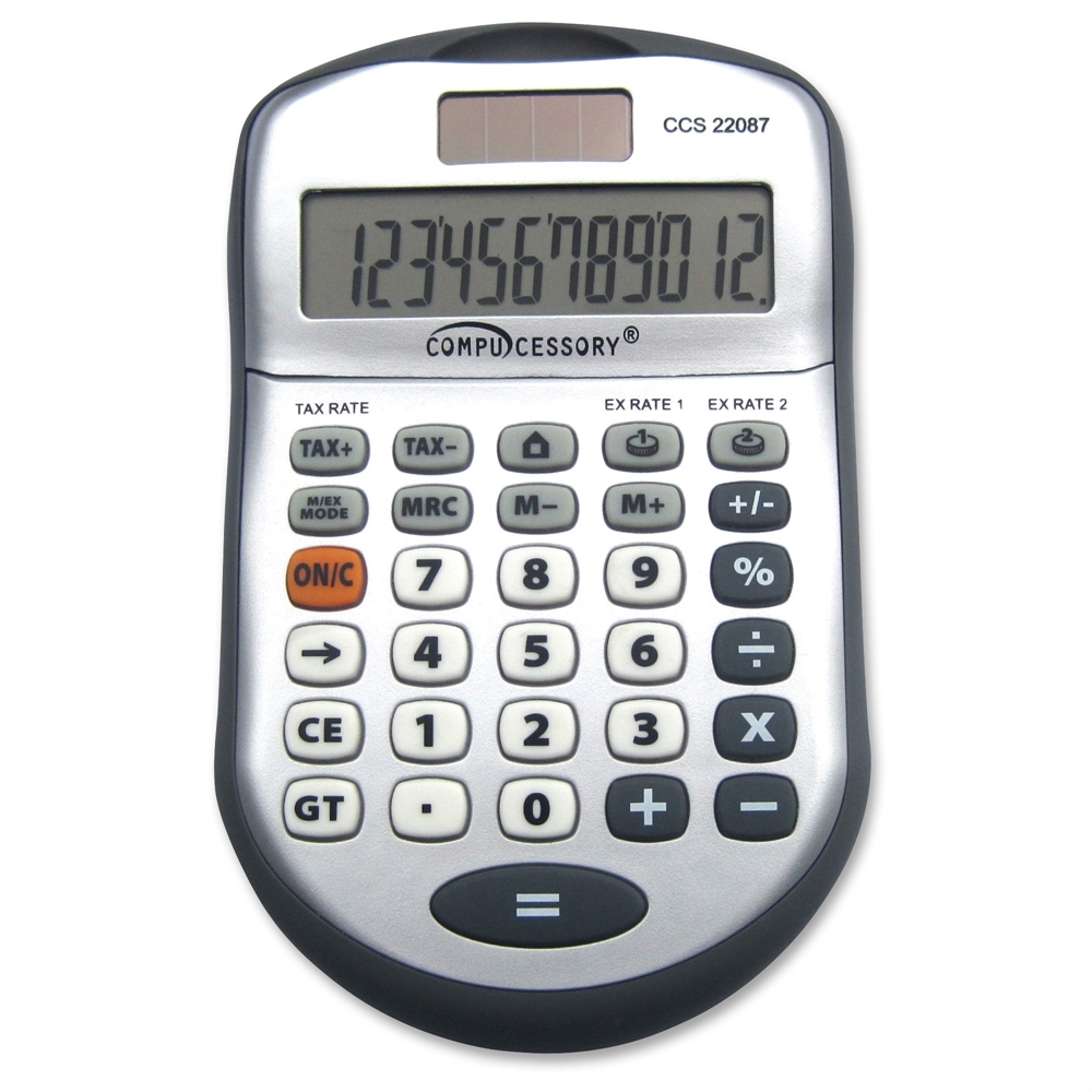 Compucessory 22087 12-digit Desktop Calculator - 12 Digits - Dark Gray ...