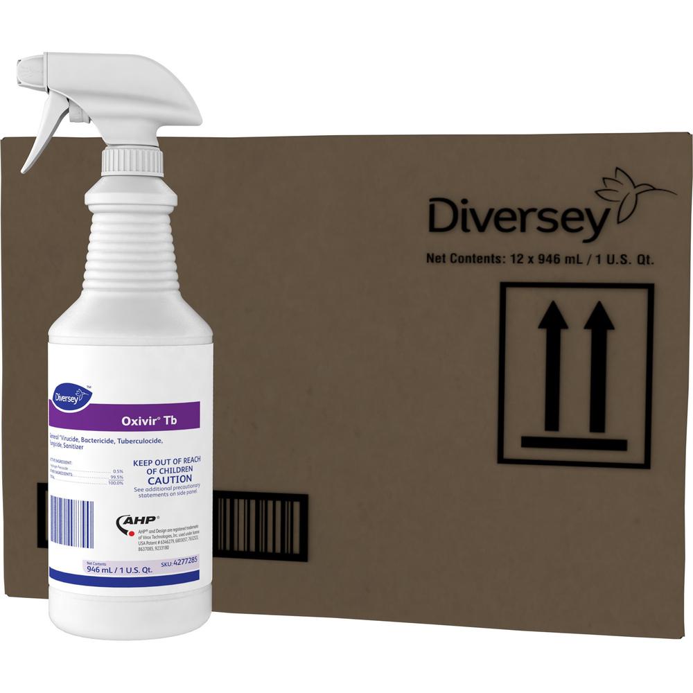 Diversey Oxivir Ready-to-use Surface Cleaner - Liquid - 32 fl oz (1 quart) - 12 / Carton. Picture 1