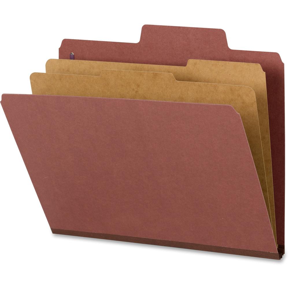 Smead SuperTab 2/5 Tab Cut Letter Recycled Classification Folder - 8 1/2" x 11" - 2" Expansion - 2 x 2S Fastener(s) - 2" Fastener Capacity for Folder - Top Tab Location - Right of Center Tab Position . Picture 1