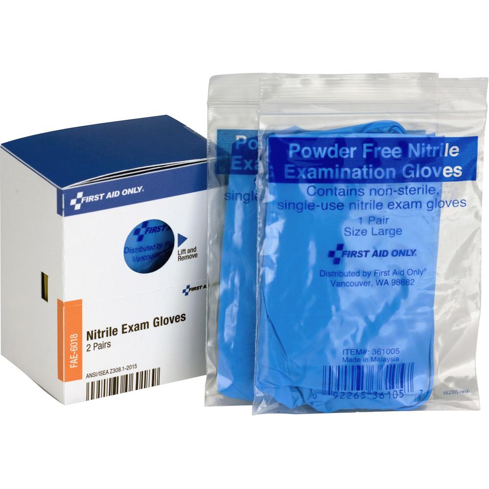 First Aid Only SmartCompliance Refill Nitrile Gloves - Small Size - Clear - Germs-free, Latex-free - 4 / Box. Picture 1