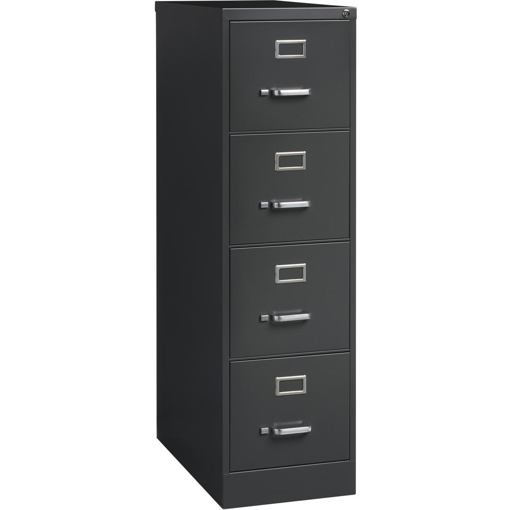 Lorell Fortress Series 26-1/2" Commercial-Grade Vertical File Cabinet - 15" x 26.5" x 52" - 4 x Drawer(s) for File - Letter - Vertical - Drawer Extension, Security Lock, Label Holder, Pull Handle - Ch. Picture 1