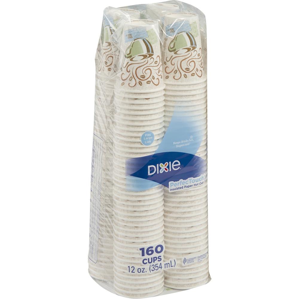 Dixie PerfecTouch Insulated Paper Hot Coffee Cups by GP Pro - 12 fl oz - 160 / Pack - Assorted - Paper - Hot Drink. The main picture.