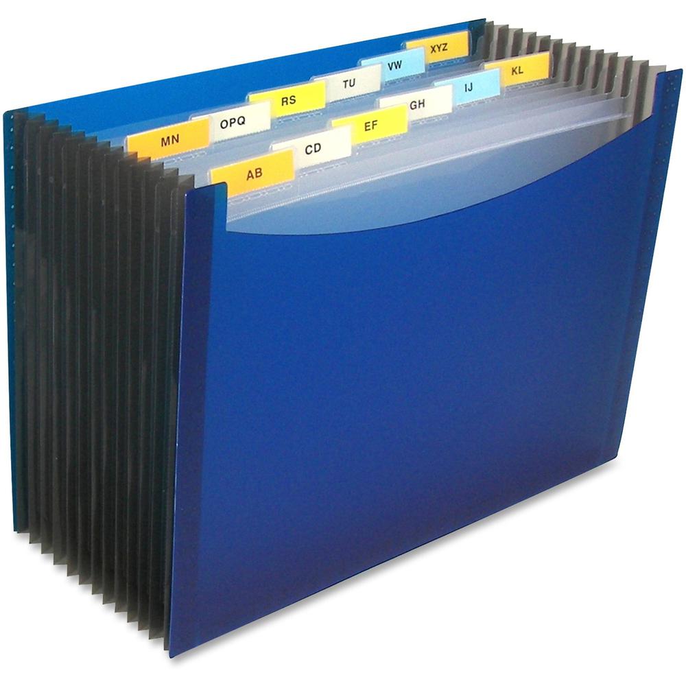 C-Line 13-Pocket Expanding Files - Letter - 8.50" Width x 11" Length Sheet Size - 900 Sheet Capacity - 9" Expansion - 13 Pockets - 12 Dividers - Polypropylene - Blue - 1 Each". Picture 1