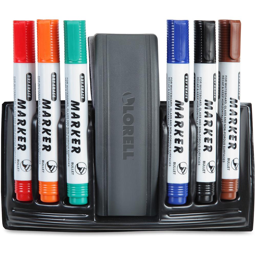 Lorell Dry-erase Marker Station - Polypropylene, Polystyrene - 7 / Pack - Assorted. The main picture.