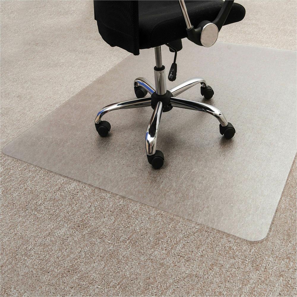 Ecotex&reg; Enhanced Polymer Rectangular Chair Mat for Carpets up to 3/8" - 30" x 48" - Home, Office, Carpet - 48" Length x 30" Width x 0.087" Depth x 0.087" Thickness - Rectangular - Polymer - Clear . Picture 1