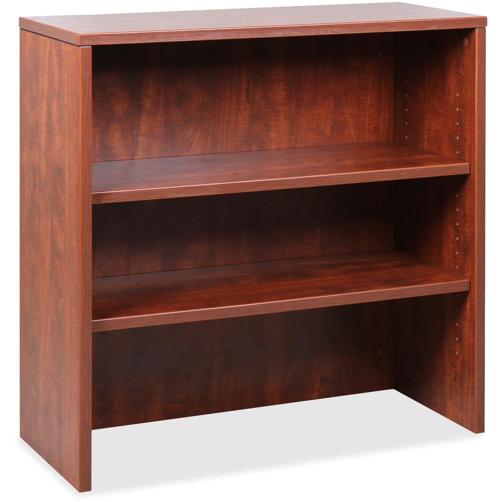 Lorell Essentials Cherry Laminate Stack-on Bookshelf - 36" x 15" x 36" - 2 x Shelf(ves) - Lockable - Cherry, Laminate - MFC, Polyvinyl Chloride (PVC) - Assembly Required. Picture 1