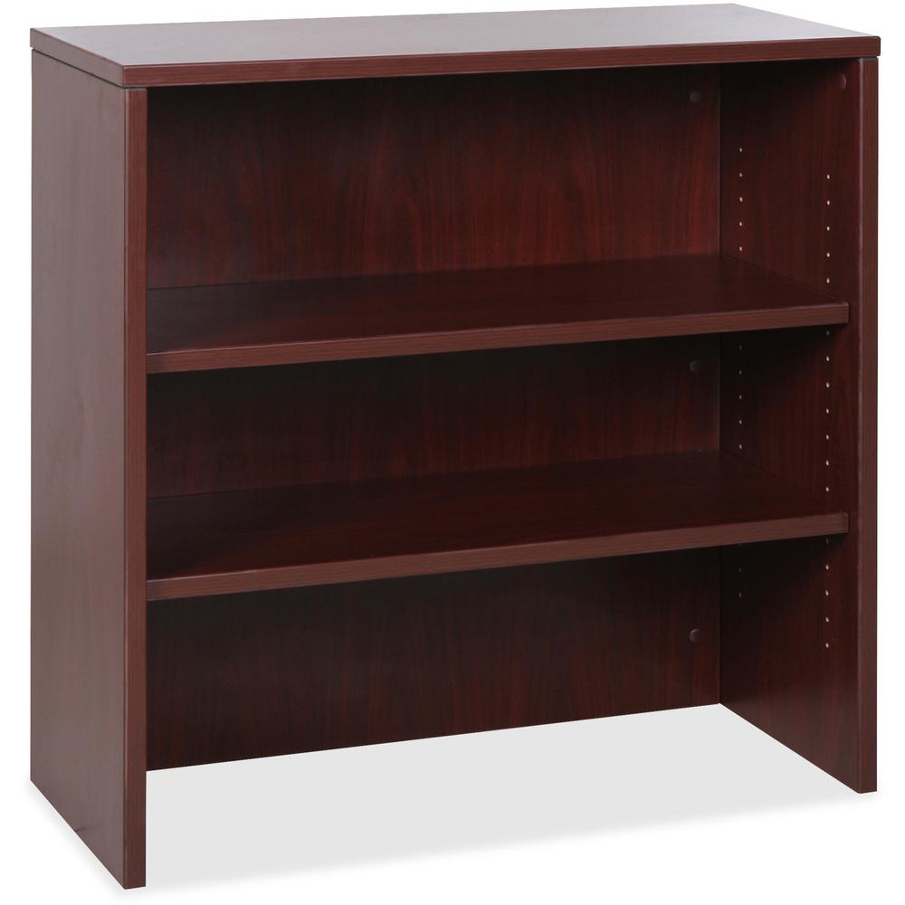 Lorell Essentials Mahogany Laminate Stack-on Bookshelf - 36" x 15" x 36" - 2 x Shelf(ves) - Stackable - Mahogany, Laminate - MFC, Polyvinyl Chloride (PVC) - Assembly Required. The main picture.