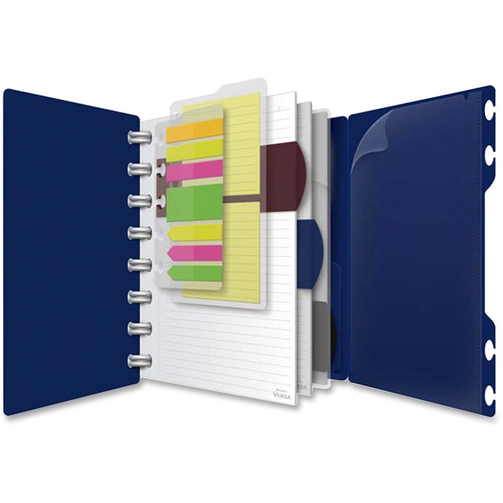 TOPS Versa Crossover Ruled Spiral Notebook - 60 Sheets - Spiral - 24 lb Basis Weight - 6" x 9" - NavyPoly Cover - Repositionable, Pocket, Micro Perforated - 1 Each. Picture 1