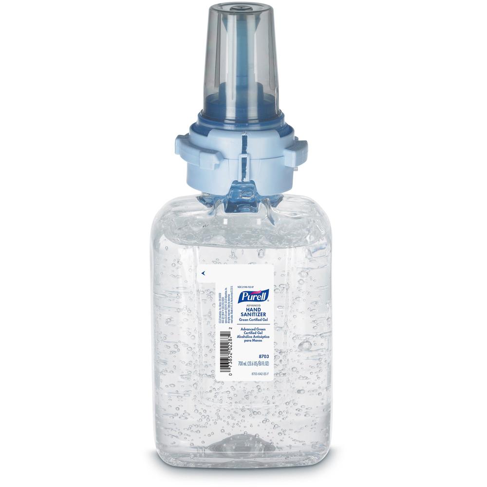 PURELL&reg; Hand Sanitizer Gel Refill - Fragrance-free Scent - 23.7 fl oz (700 mL) - Push Pump Dispenser - Kill Germs - Hand - Clear - Bio-based - 1 Each. Picture 1