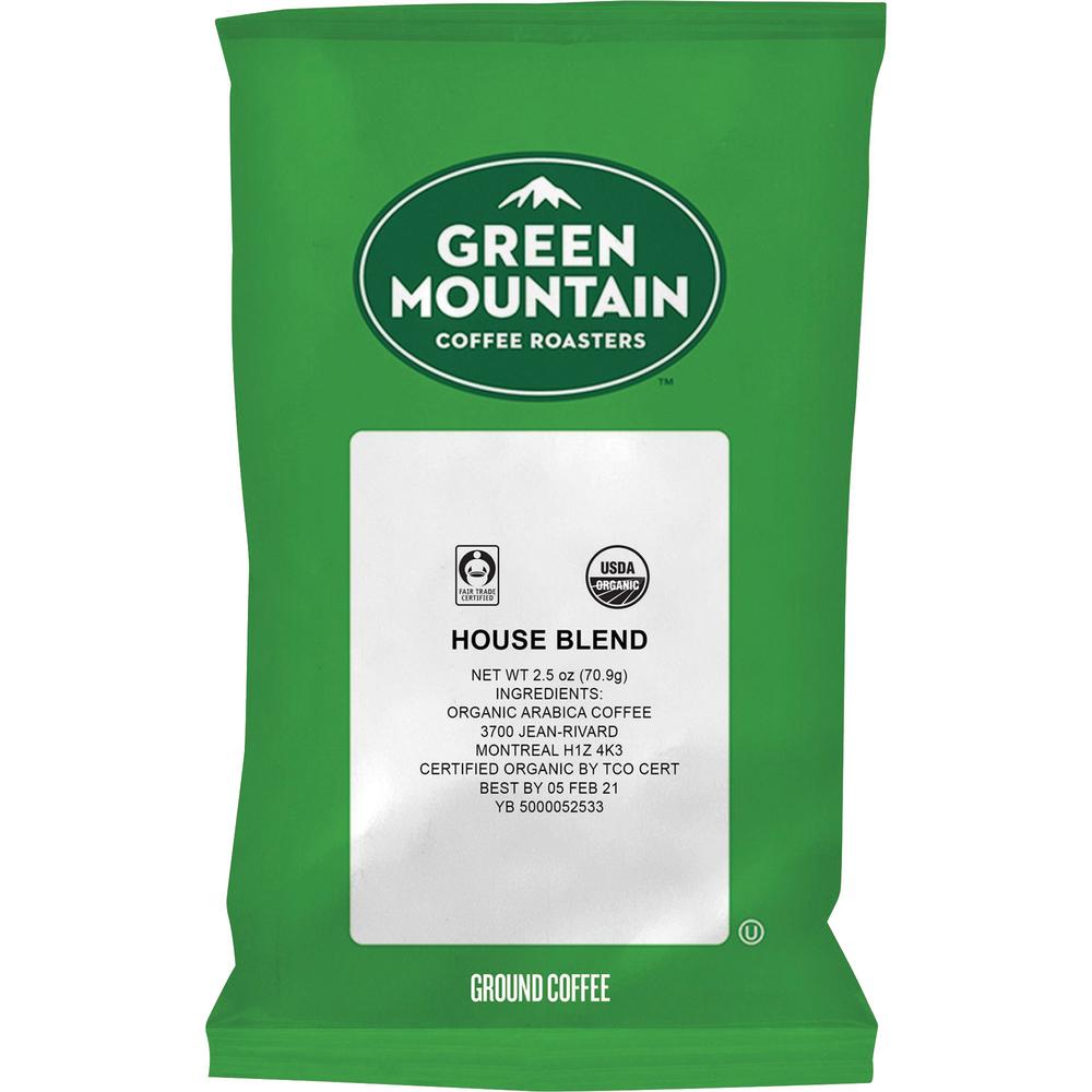 Green Mountain Coffee Fair Trade Organic House Blend - Light - 2.5 oz - 50 Coffee Bag - 50 / Carton. Picture 1
