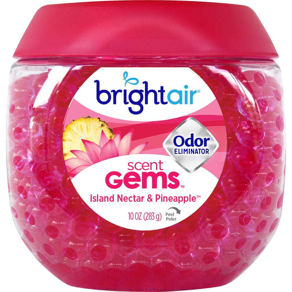 Bright Air Scent Gems Odor Eliminator - Beads - 10 oz - Island Nectar, Pineapple - 45 Day - 1 Each. The main picture.