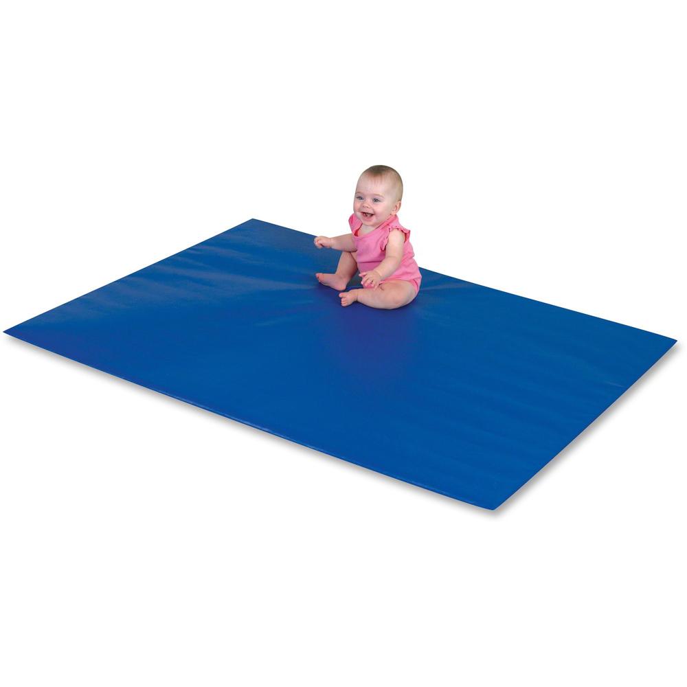 Children's Factory Primary Mat - Floor - 60" Length x 48" Width x 1" Thickness - Rectangle - Blue. Picture 1