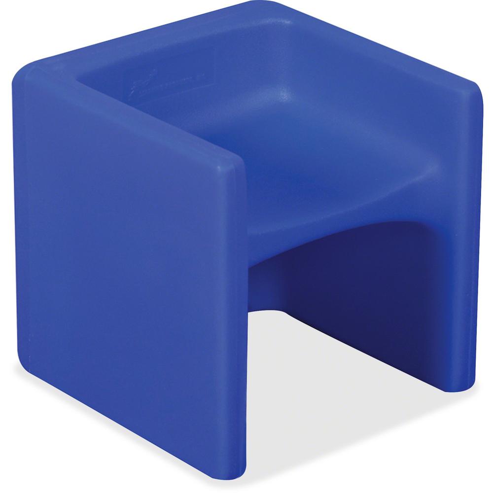 Children's Factory Multi-use Chair Cube - Blue - Polyethylene - 1 / Each. Picture 1