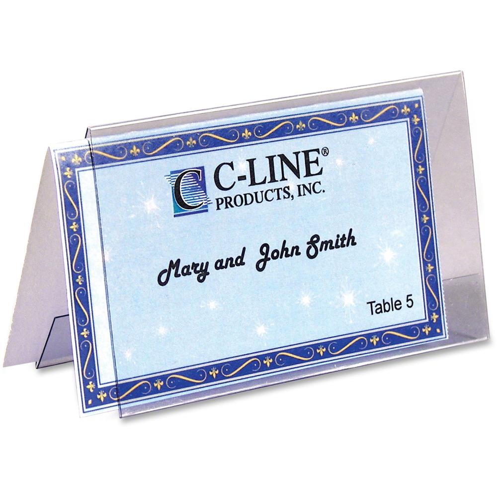 C-Line Scored Name Tent Cardstock for Laser/Inkjet Printers - Small Size, White, 2 x 3-1/2, 160/BX, 87527. Picture 1