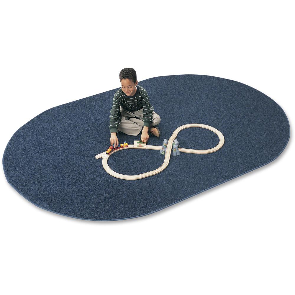 Carpets for Kids Mt. St. Helens Carpet Rug - 108" Length x 72" Width - Oval - Blueberry - Nylon. Picture 1