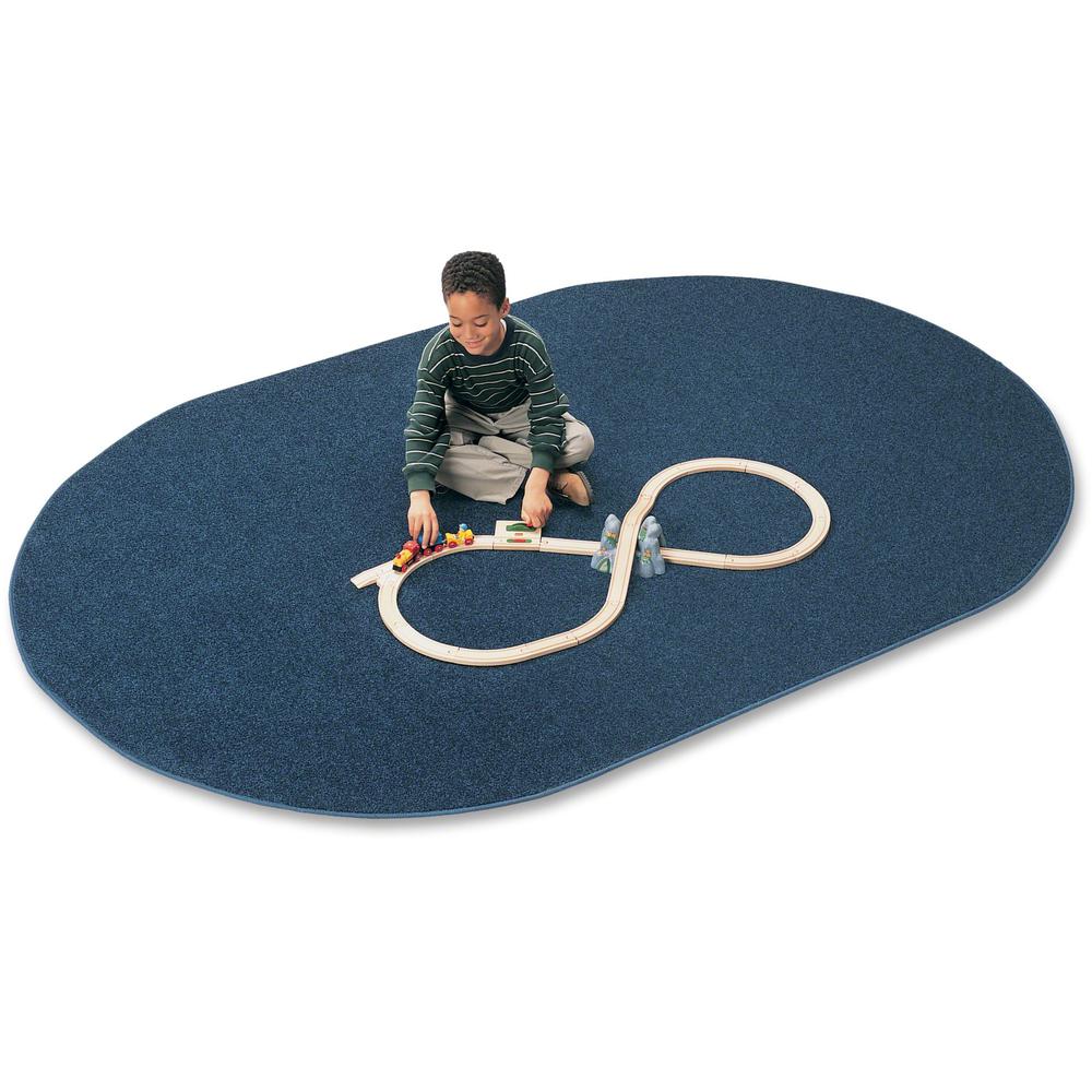 Carpets for Kids Mt. St. Helens Carpet Rug - 108" Length x 72" Width - Oval - Navy - Nylon. The main picture.