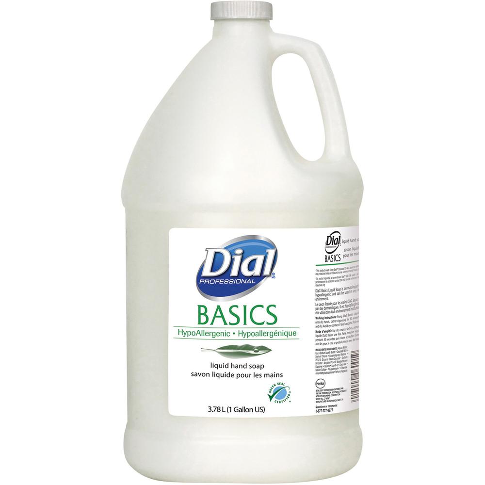 Dial Basics Liquid Hand Soap Refill - Fresh Floral Scent - 1 gal (3.8 L) - Hand, Skin - White - Eco-friendly - 1 / Each. Picture 1