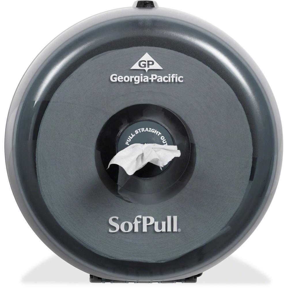 SofPull Mini Tissue Dispenser - Center Pull - Smoke - Durable, Lockable, Sturdy. Picture 1