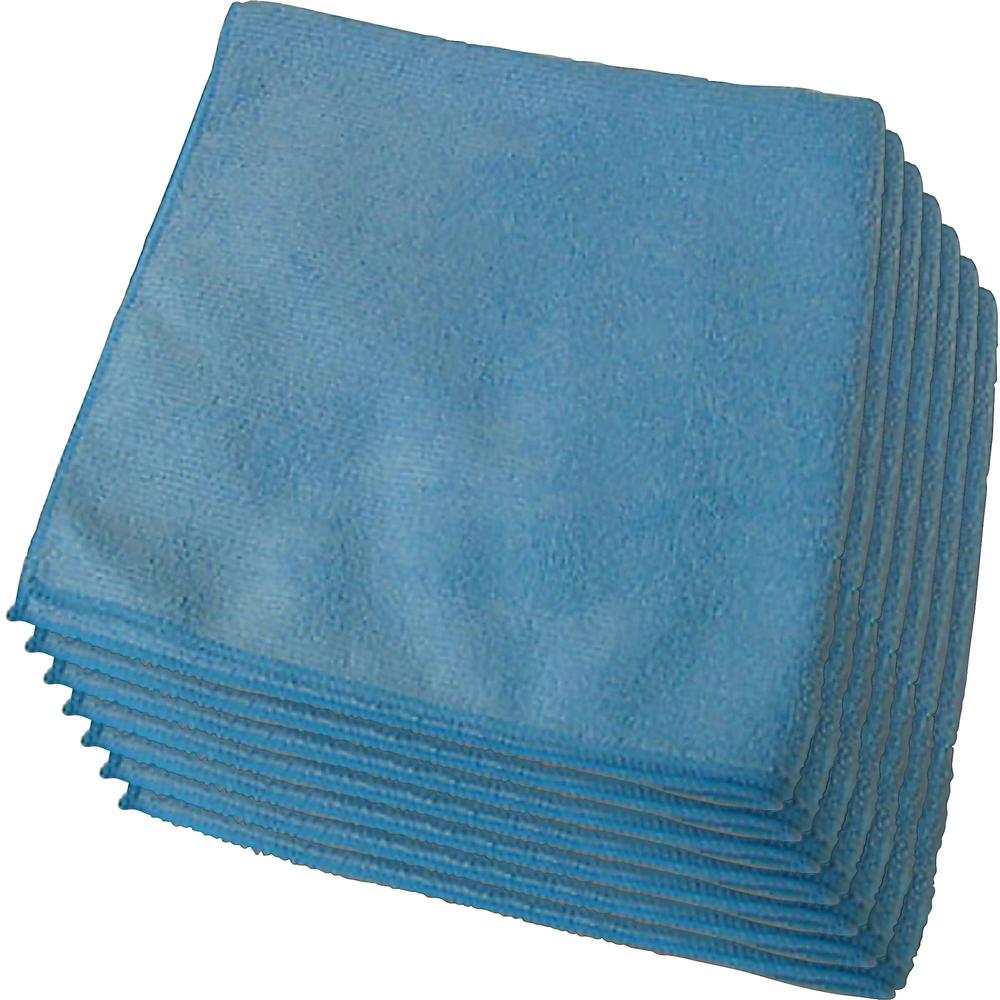 Genuine Joe General Purpose Microfiber Cloth - Cloth - 16" Width x 16" Length - 12 / Bag - Blue. Picture 1