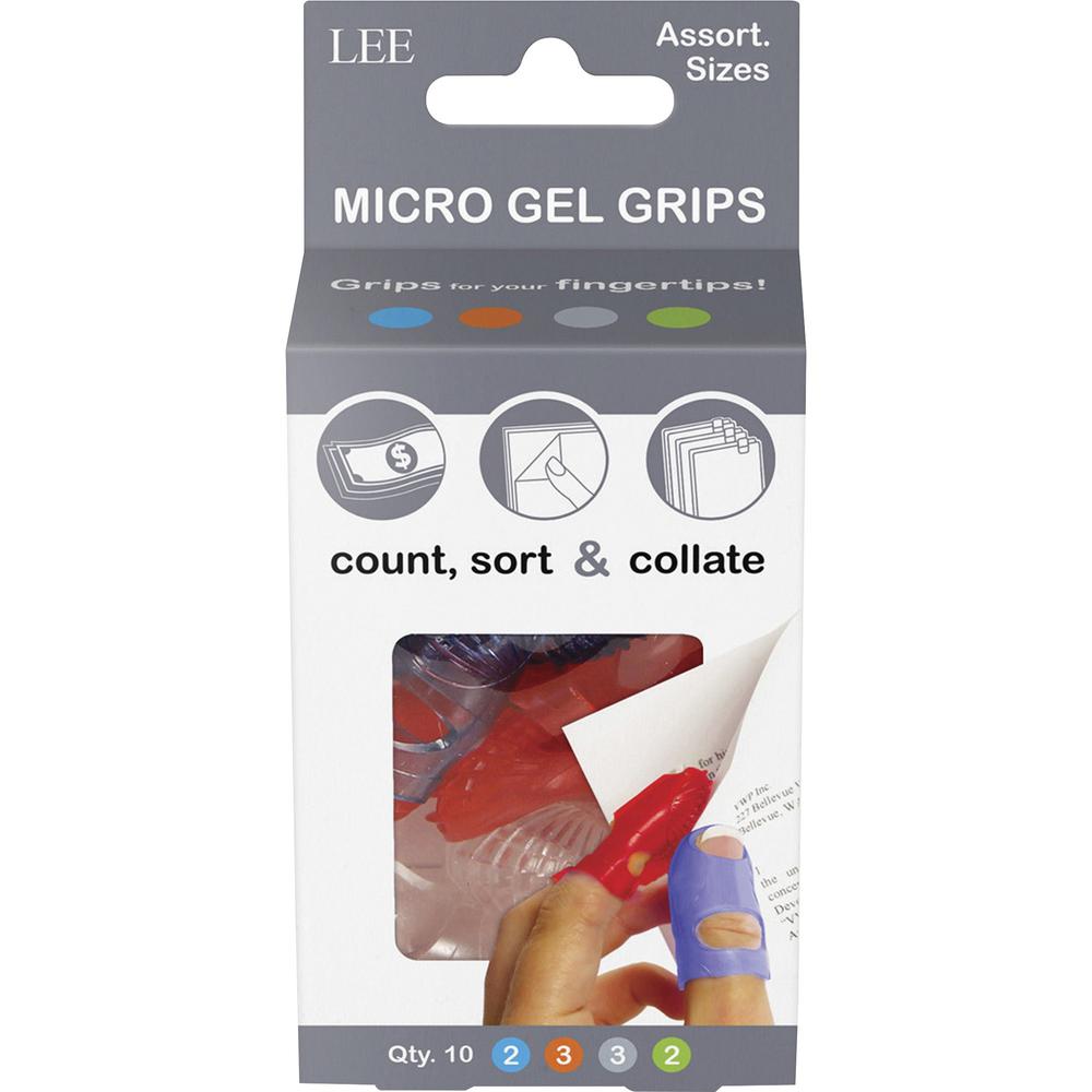 LEE Tippi Micro Gel Grips - #3 with 0.63" Diameter - Assorted, Green, Clear, Red - 10 / Pack. Picture 1