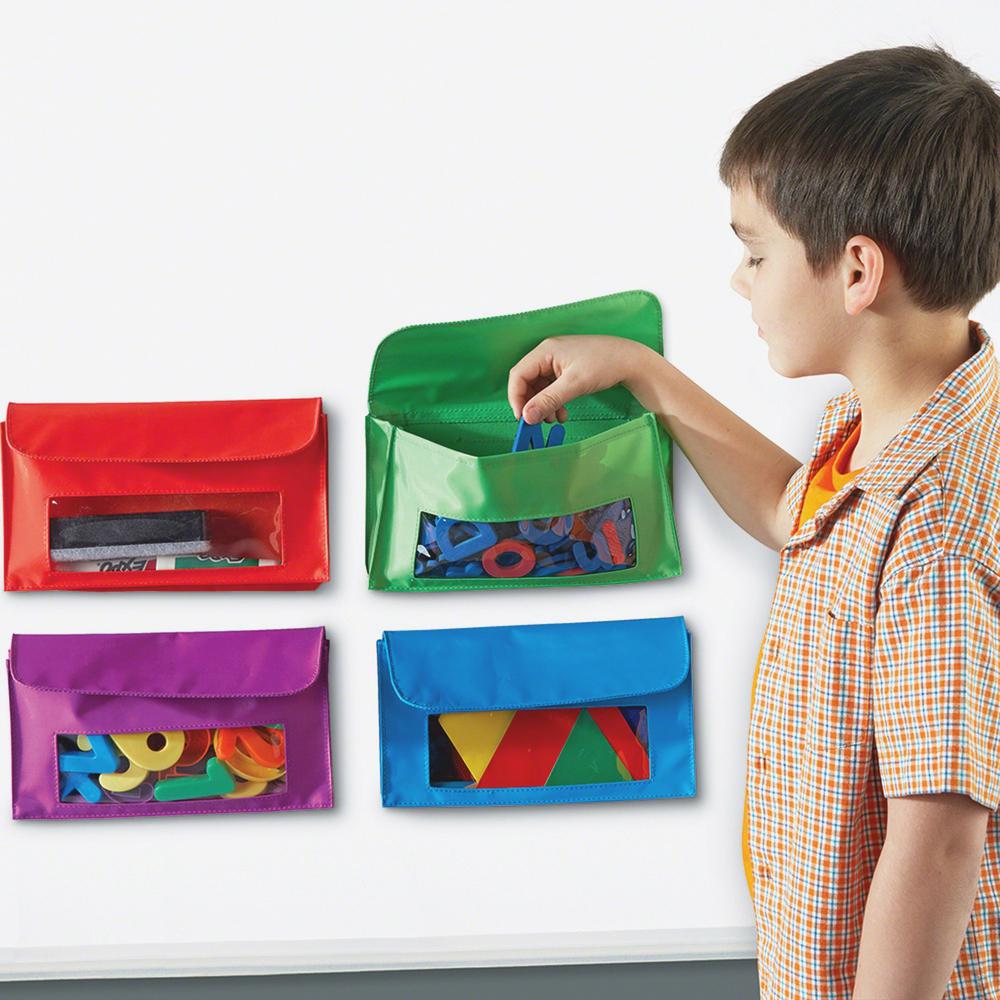 Learning Resources Magnetic Storage Pocket Set - 5.5" Height9.5" Length - Sturdy, Magnetic - 4 / Set. The main picture.