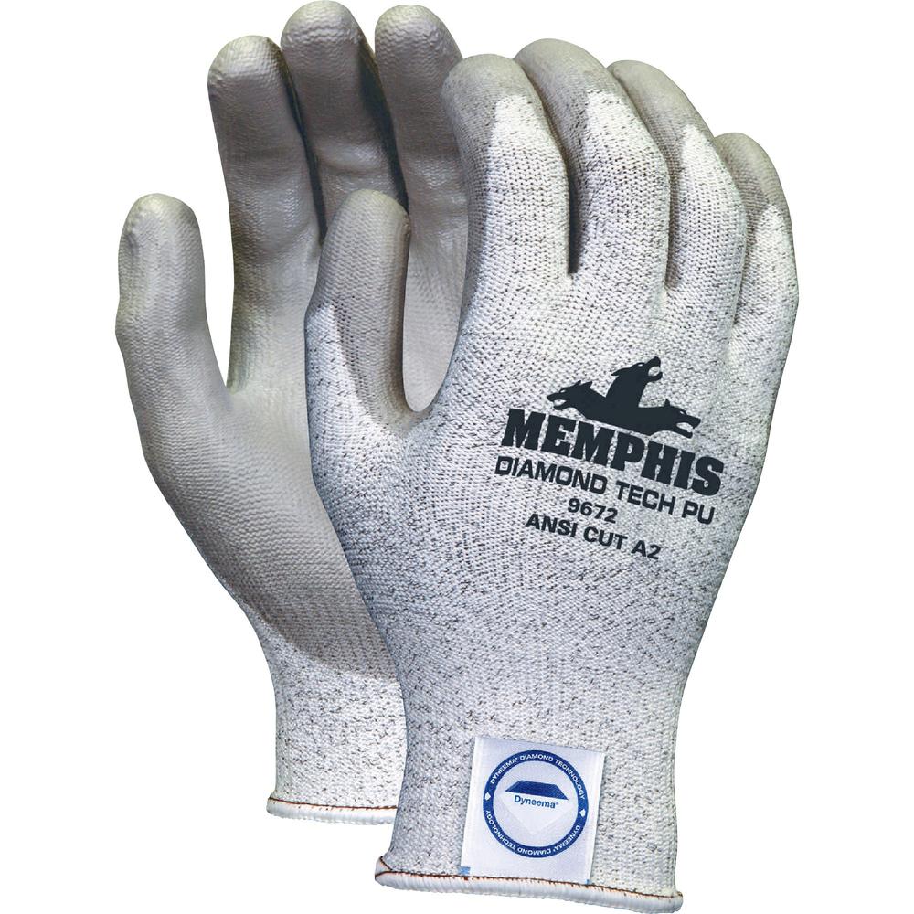 Memphis Dyneema Dipped Safety Gloves - X-Large Size - Gray - Breathable, Comfortable, Abrasion Resistant, Tear Resistant, Cut Resistant, Durable, Sturdy - For Multipurpose - 2 / Pair. Picture 1