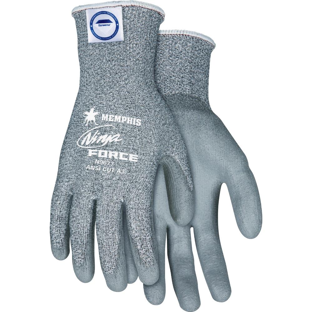 MCR Safety Ninja Force Fiberglass Shell Gloves - Small Size - Gray - Durable, Abrasion Resistant, Flexible, Cut Resistant, Tear Resistant - For Multipurpose - 1 / Pair. The main picture.