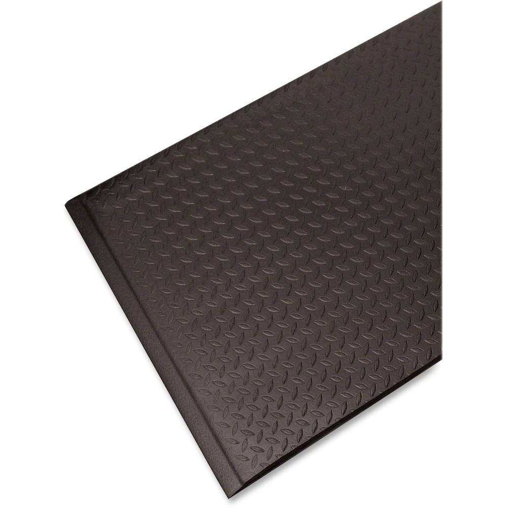 Guardian Floor Protection Soft Step Anti-Fatigue Floor Mat - Floor - 36" Length x 24" Width - Rectangular - Diamond Pattern - Vinyl Foam - Black - 1Each. Picture 1