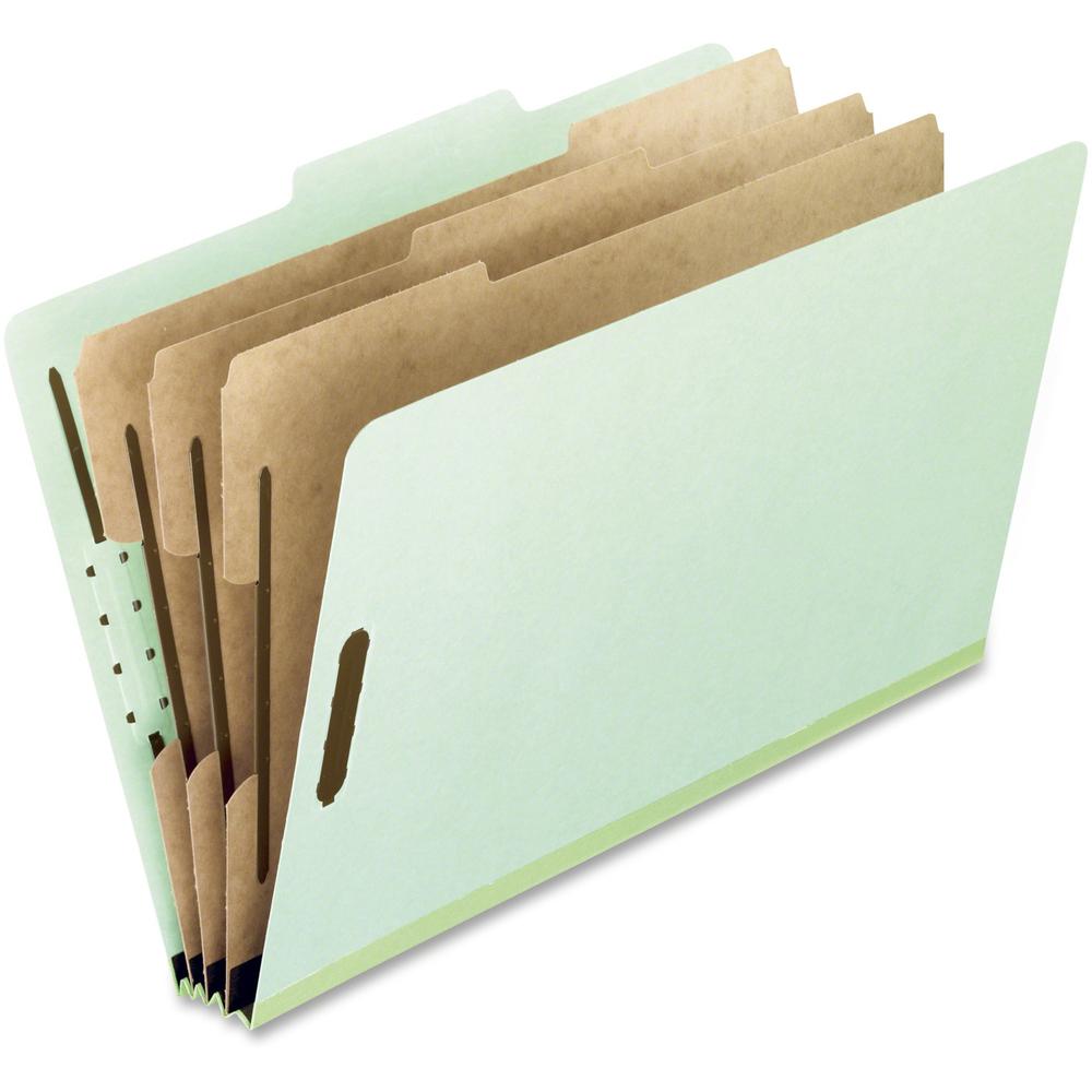 Pendaflex 1/3 Tab Cut Letter Recycled Classification Folder - 8 1/2" x 11" - 400 Sheet Capacity - 3" Expansion - 8 Fastener(s) - 2" Fastener Capacity for Folder - 3 Divider(s) - Light Green - 65% Recy. Picture 1