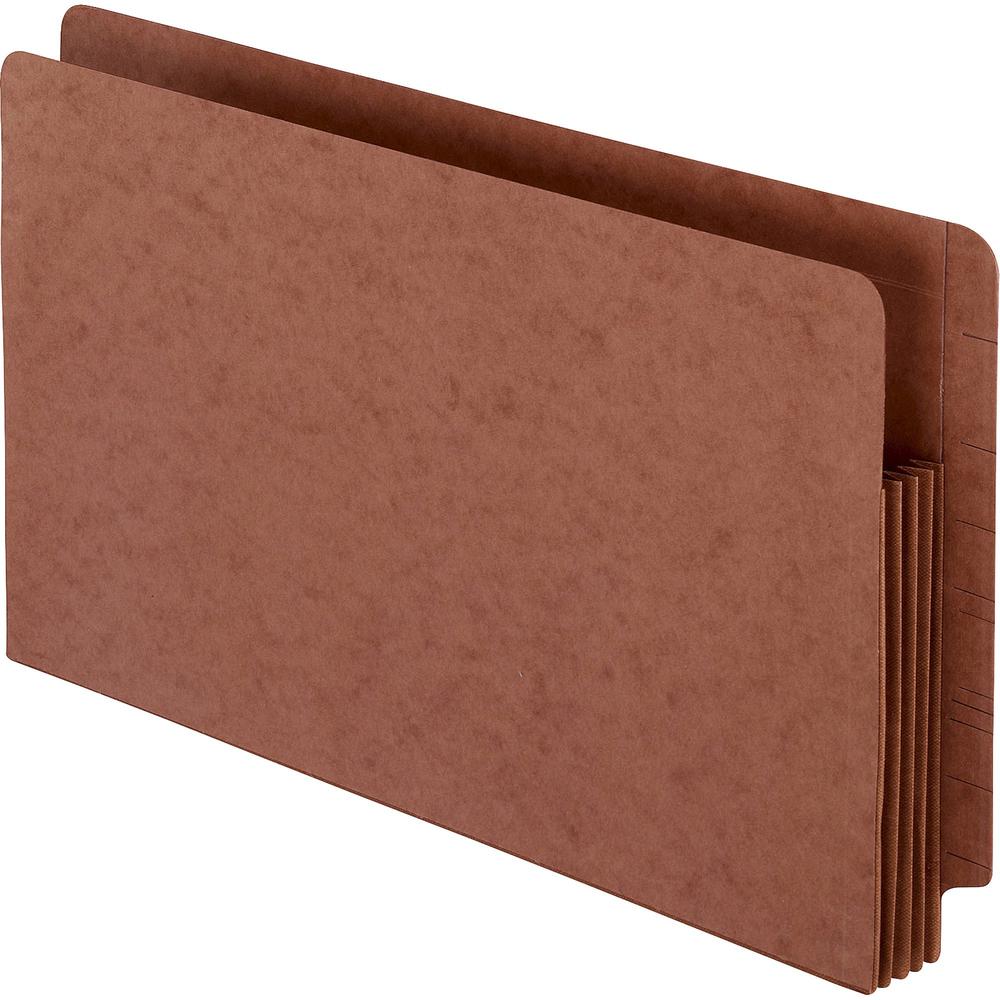 Pendaflex Straight Tab Cut Legal Recycled File Pocket - 8 1/2" x 14" - 700 Sheet Capacity - 3 1/2" Expansion - 1 Pocket(s) - Red Fiber - 30% Recycled - 1 / Each. Picture 1