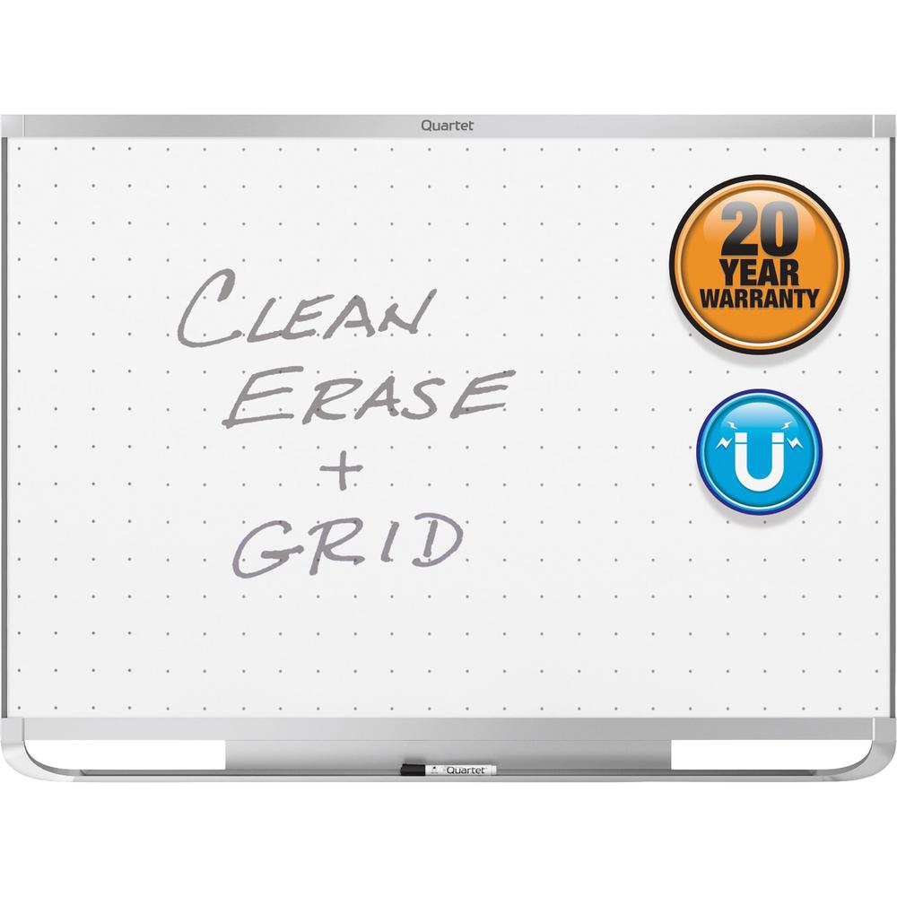 Quartet Prestige 2 Total Erase Magnetic Whiteboard - 48" (4 ft) Width x 36" (3 ft) Height - White Surface - Silver Aluminum Frame - Horizontal - Magnetic - 1 Each. Picture 1