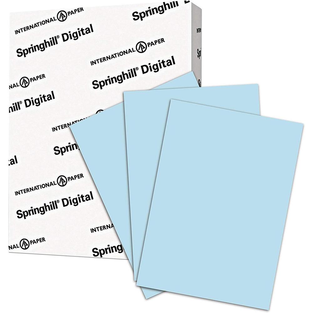 Springhill Multipurpose Cardstock - Blue - 92 Brightness - Letter - 8 1/2" x 11" - 90 lb Basis Weight - Smooth, Hard - 250 / Pack - Acid-free - Blue. Picture 1