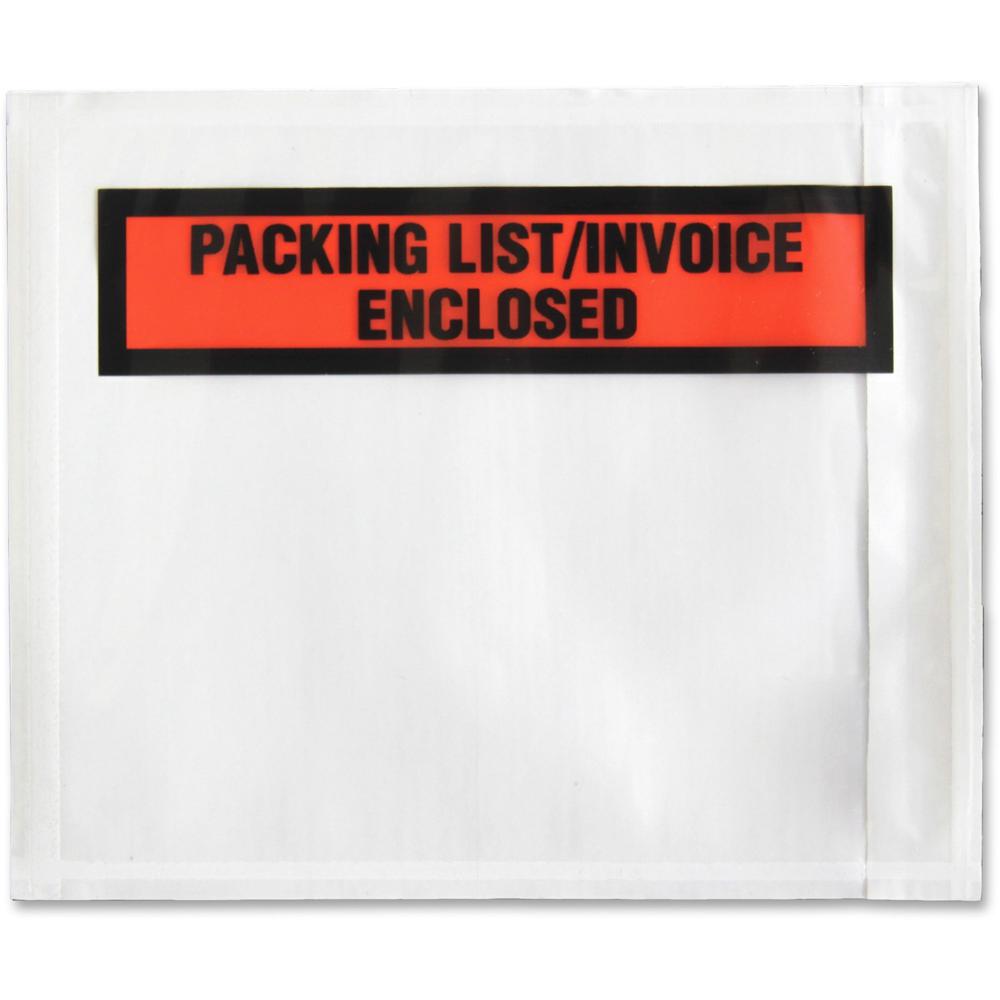 Sparco Pre-Labeled Waterproof Packing Envelopes - Packing List - 4 1/2" Width x 5 1/2" Length - Self-adhesive Seal - Low Density Polyethylene (LDPE) - 1000 / Box - White. Picture 1