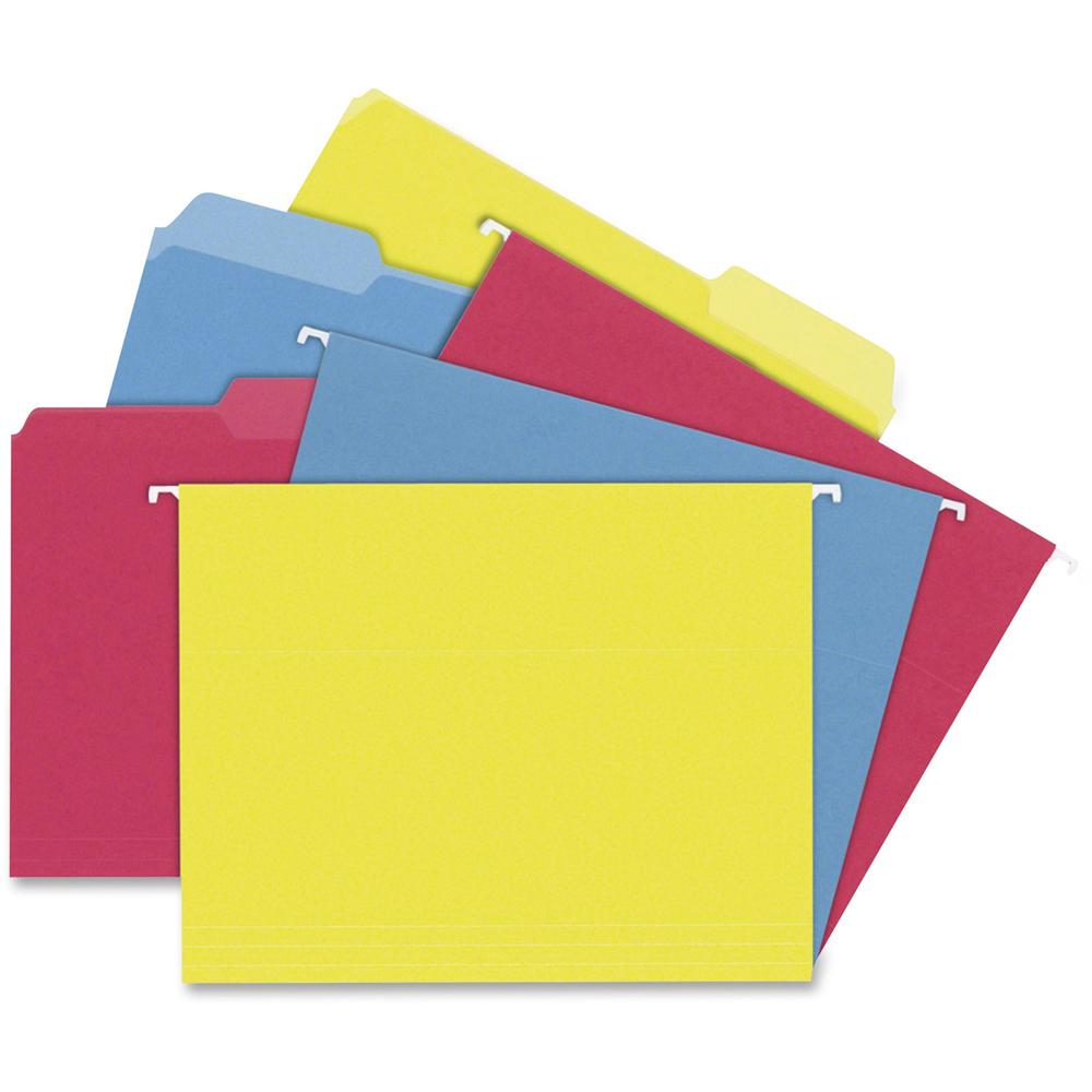 TOPS 1/3 Tab Cut Letter Hanging Folder - 8 1/2" x 11" - 3/4" Expansion - Assorted - 24 / Box. Picture 1
