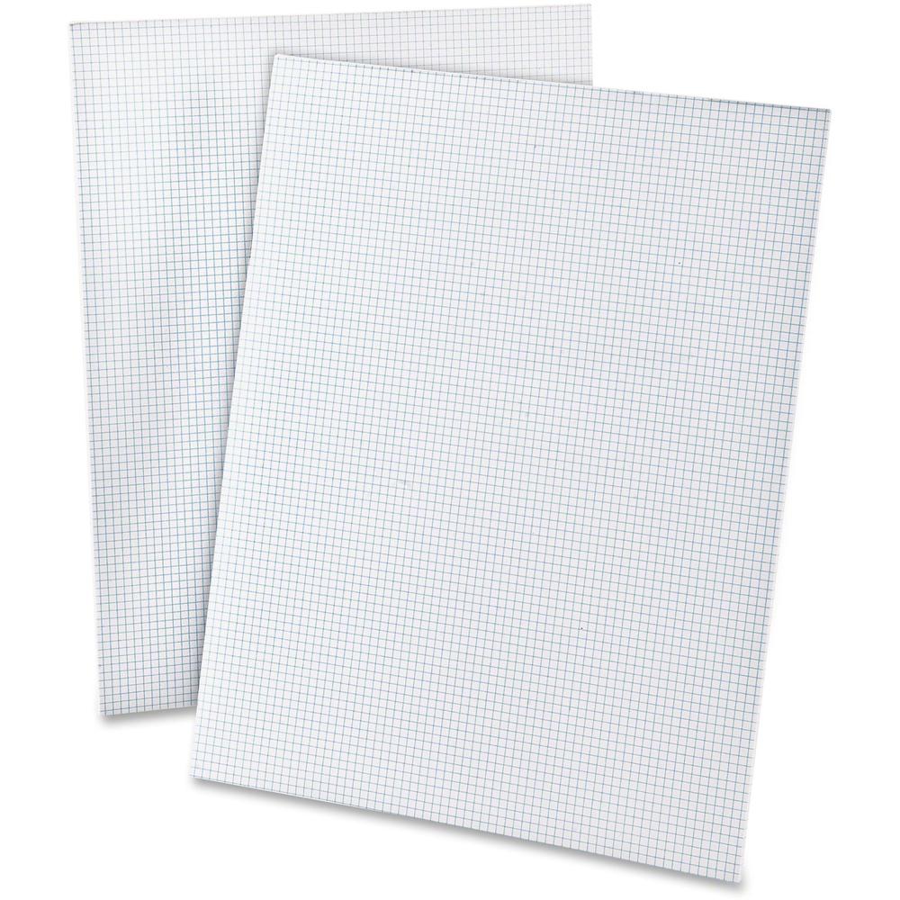 Ampad 2 - Sided Quadrille Pads - Letter - 50 Sheets - Both Side Ruling Surface - 20 lb Basis Weight - Letter - 8 1/2" x 11" - 0.25" x 8.5" x 11" - White Paper - Dual Sided, Smudge Resistant, Rigid, Ch. Picture 1