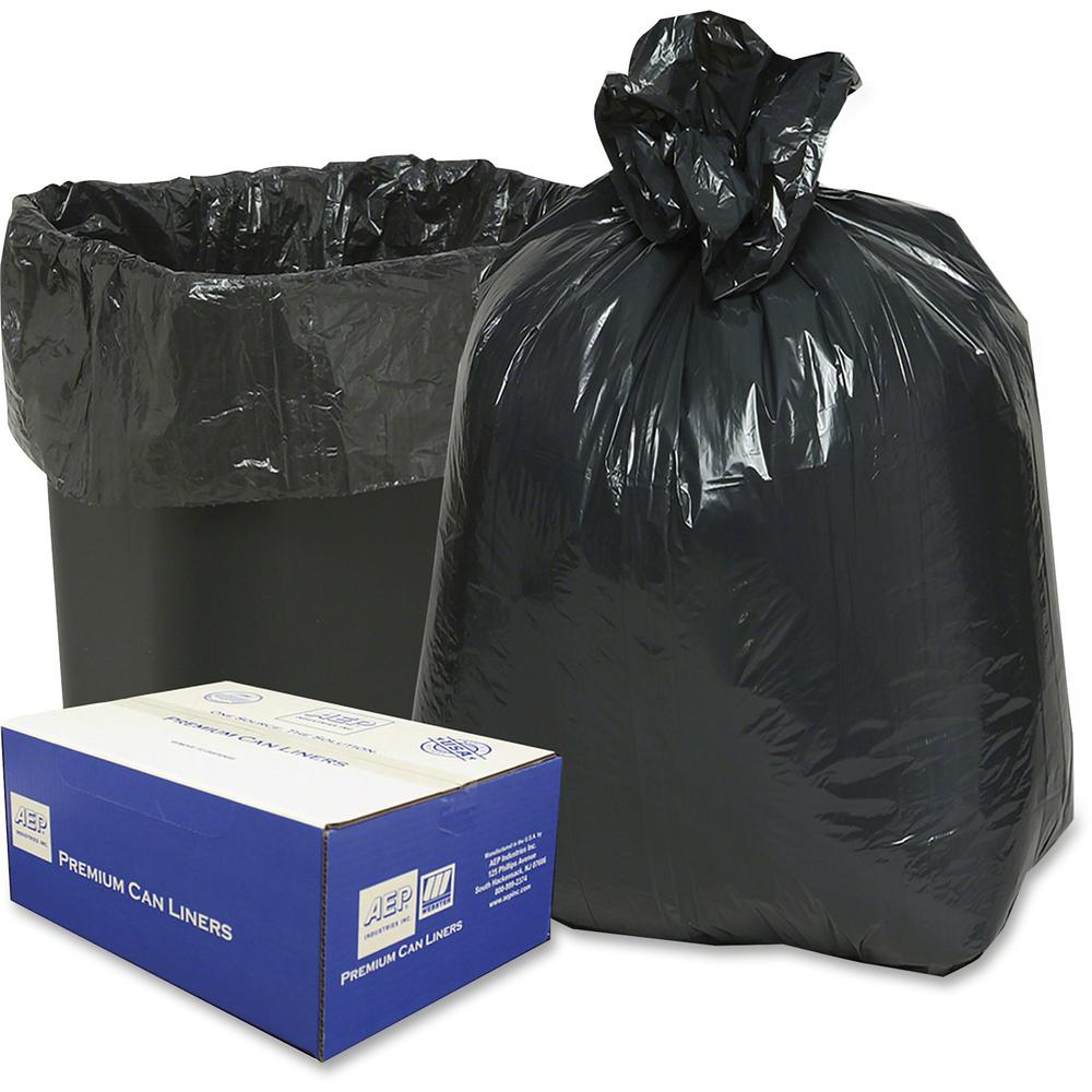 Berry Opaque Linear Low-Density Can Liners - Small Size - 16 gal Capacity - 24" Width x 33" Length - Low Density - Black - 500/Carton - Can. Picture 1