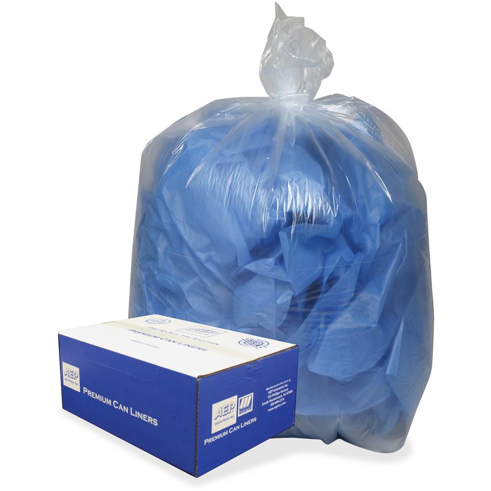 Berry Low Density Can Liners - Medium Size - 33 gal Capacity - 33" Width x 39" Length - 0.60 mil (15 Micron) Thickness - Low Density - Clear, Translucent - 250/Carton - Can. Picture 1