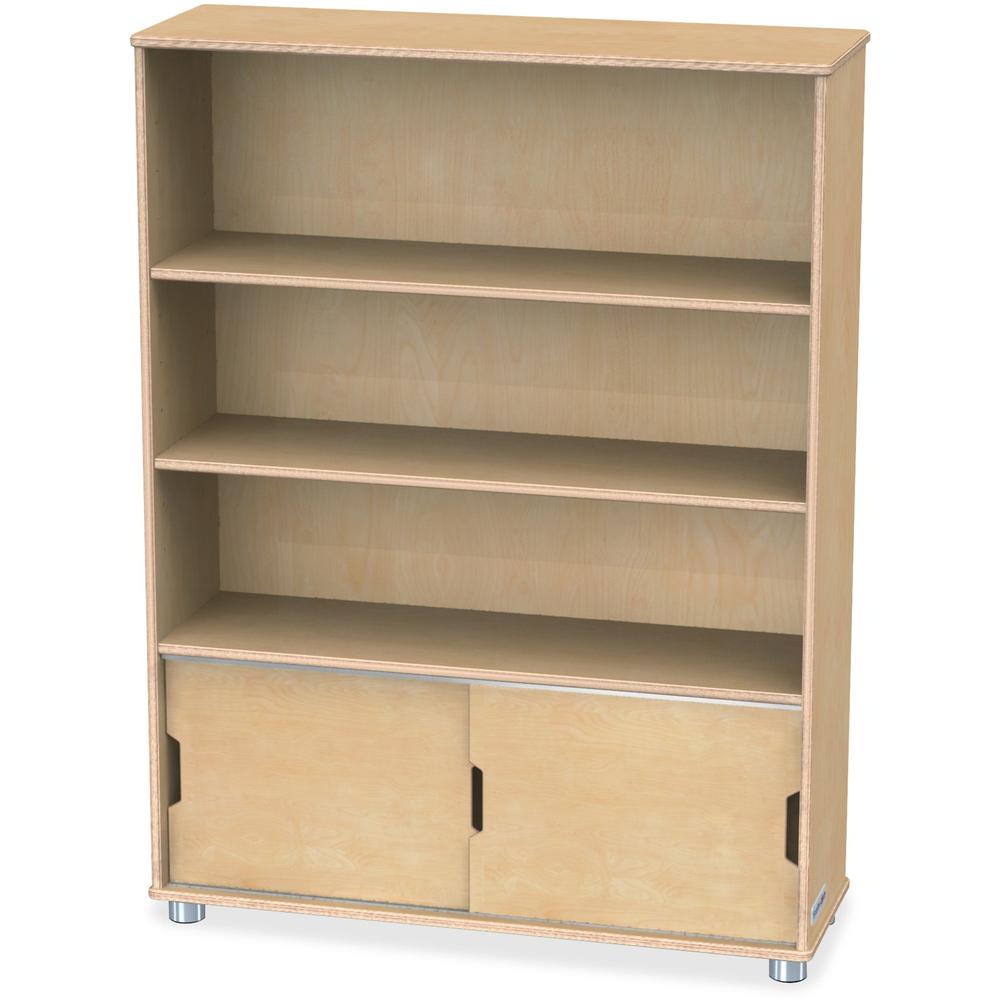 Jonti-Craft TrueModern Bookcase Storage - 3 Compartment(s) - 48" Height x 36" Width x 12" Depth - Adjustable Shelf, Durable - Baltic - Anodized Aluminum, Birch - 1 Each. Picture 1