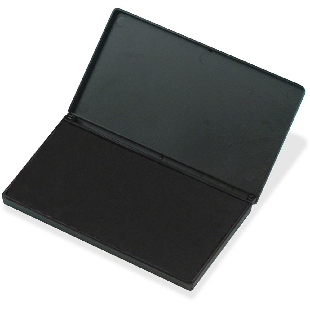 CLI Stamp Pad - 1 Each - 6.3" Width x 3.3" Length - Felt Pad - Black Ink - Black. Picture 1