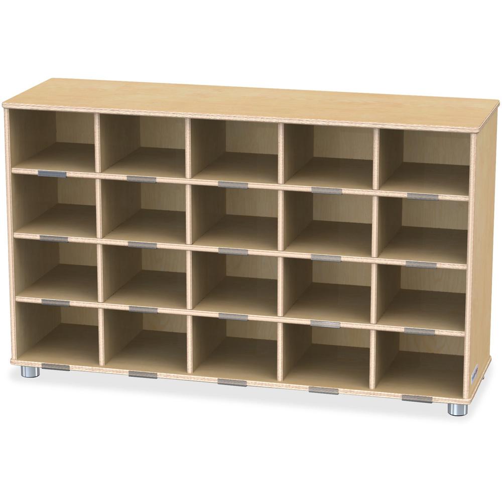 Jonti-Craft TrueModern 20-cubbie Shelf Unit - 20 Compartment(s) - 29.5" Height x 48.5" Width x 15" Depth - Durable, Rounded Corner, Yellowing Resistant - UV Acrylic - Baltic - Anodized Aluminum, Balti. Picture 1